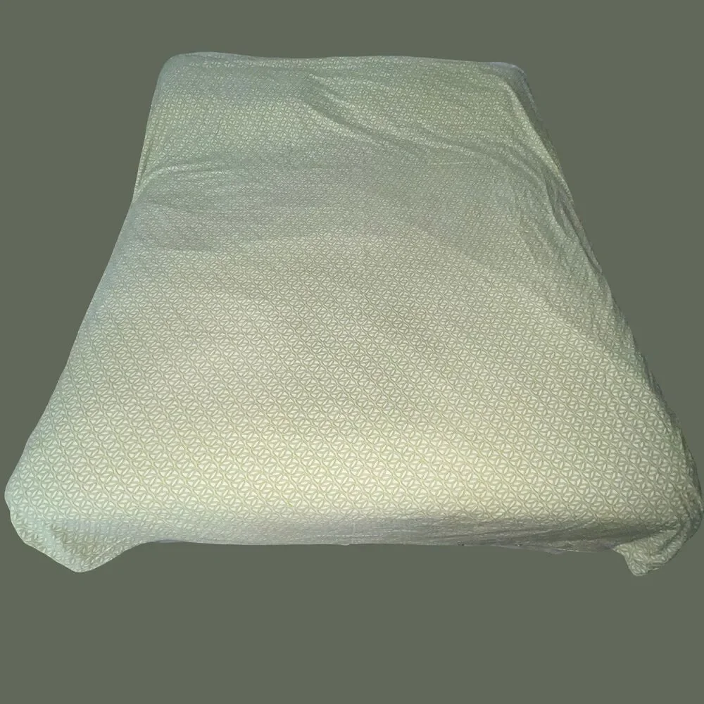 West Elm ChainInterlocking Geometric Sage Green Duvet Cover King 100% Cotton